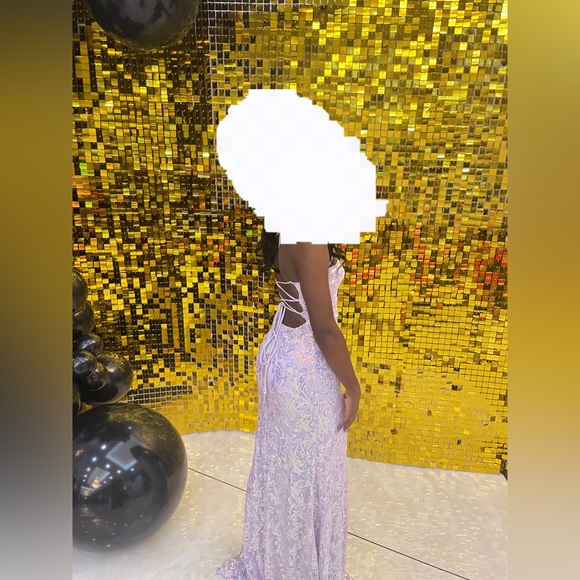 Edlyn Sequins Lace Lavender Prom Dress - Picture 3 of 4